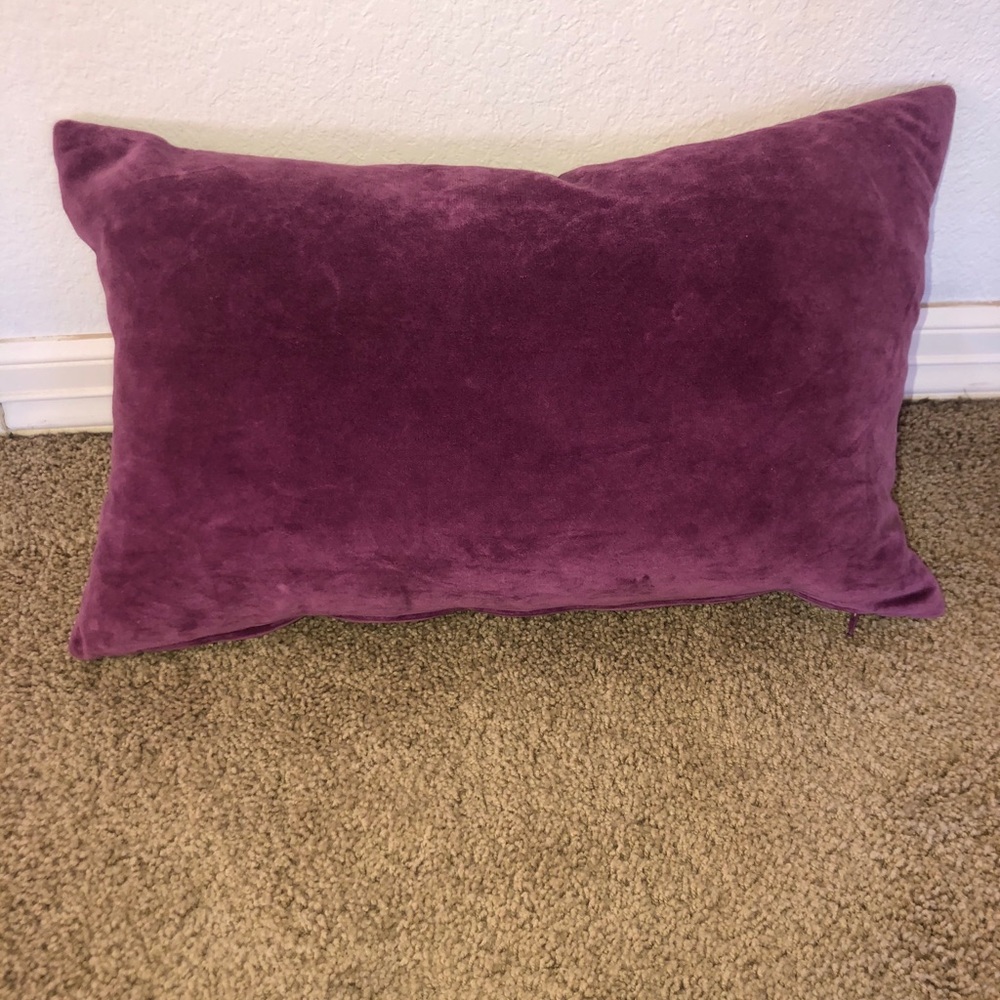 Purple velvet throw pillow